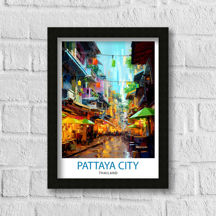 Pattaya City Thailand Travel Print Pattaya Wall Decor Pattaya Poster Thailand Travel Prints Pattaya Art Print Pattaya Illustration