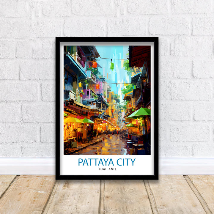 Pattaya City Thailand Travel Print Pattaya Wall Decor Pattaya Poster Thailand Travel Prints Pattaya Art Print Pattaya Illustration