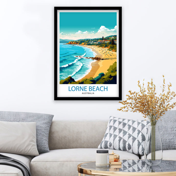 Lorne Beach Australia Travel Print Coastal Wall Decor Lorne Beach Poster Australian Beach Prints Lorne Art Print Beach