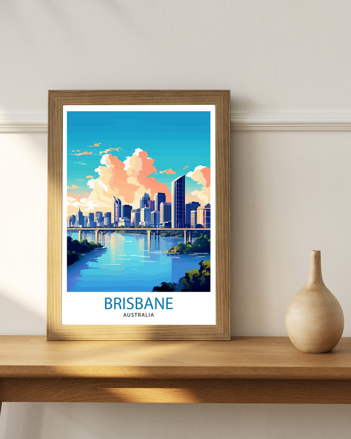 Brisbane Australia Travel Poster Brisbane