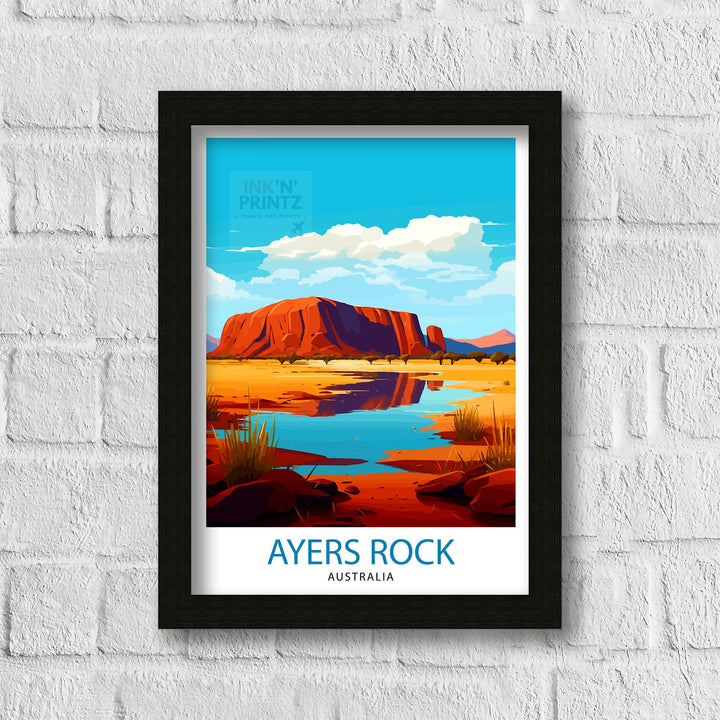 Ayers Rock Australia Travel Poster Uluru