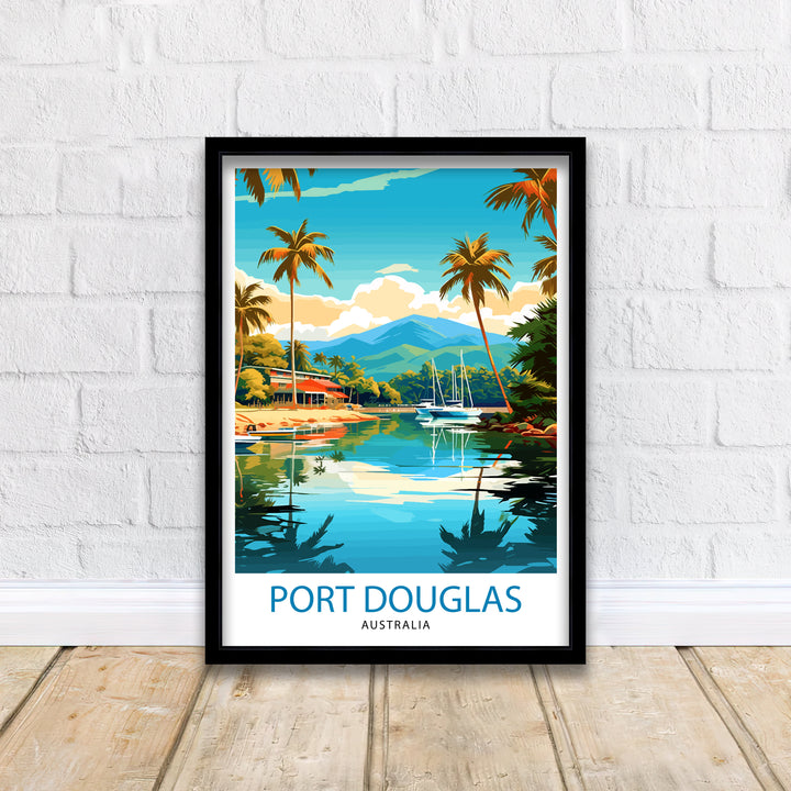 Port Douglas Australia Travel Print Port Douglas Wall Decor Tropical Paradise Poster Port Douglas Travel Prints Australian Coastal Art