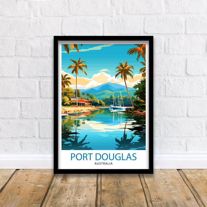 Port Douglas Australia Travel Print Port Douglas Wall Decor Tropical Paradise Poster Port Douglas Travel Prints Australian Coastal Art