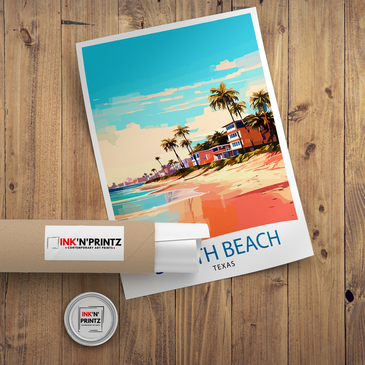 South Beach Texas Travel Poster Texas