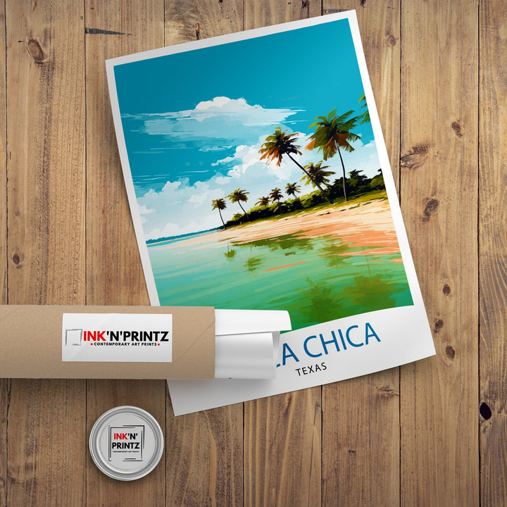 Boca Chica, Texas Travel Print Texas Wall Decor Boca Chica Poster Beach Travel Prints Texas Art Print Boca Chica Illustration Coastal Wall