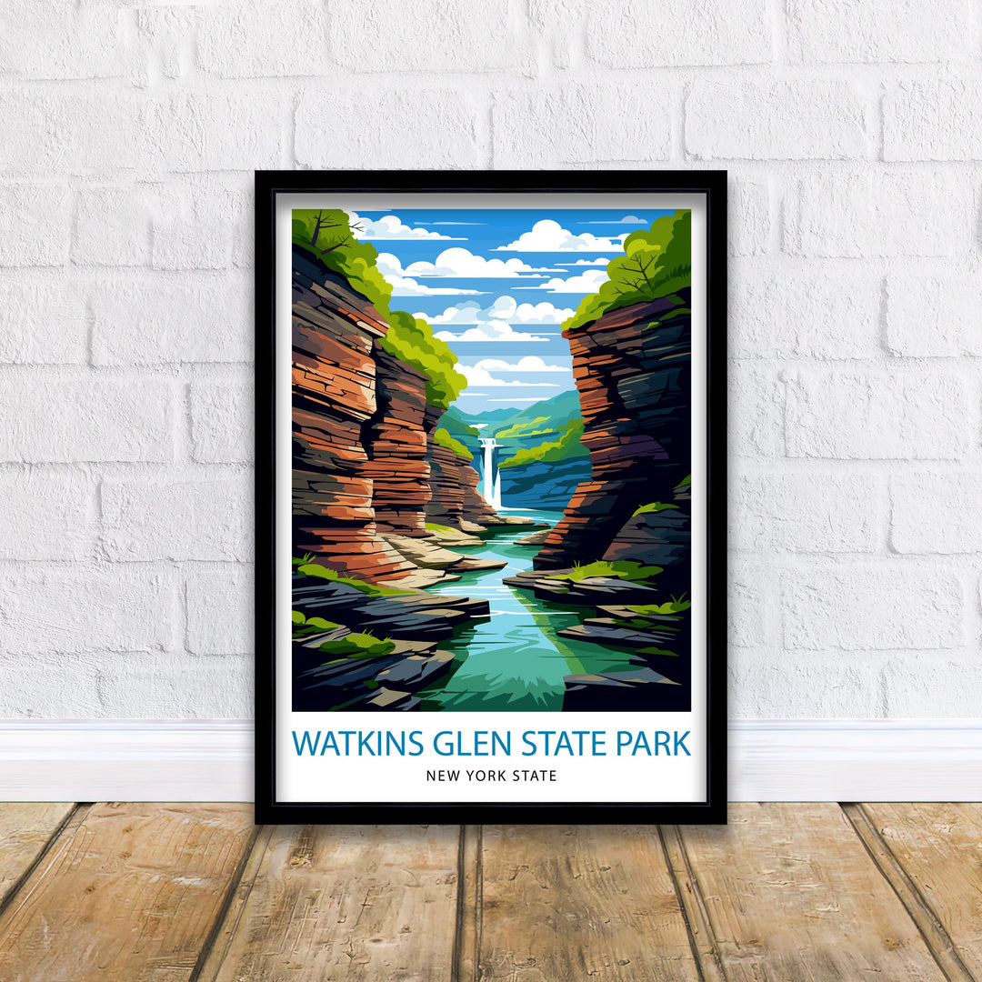 Watkins Glen State Park New York State Travel Poster
