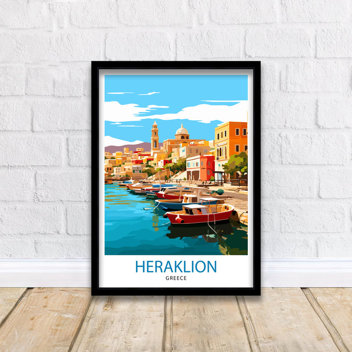 Heraklion Greece Travel Print Heraklion Wall Decor Heraklion Poster Greece Travel Prints Heraklion Art Print Heraklion Illustration