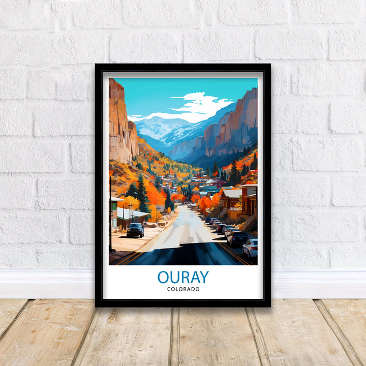 Ouray Colorado Travel Print Rocky Mountain Wall Decor Ouray Poster Colorado Travel Prints Ouray Art Print Scenic Mountain Illustration