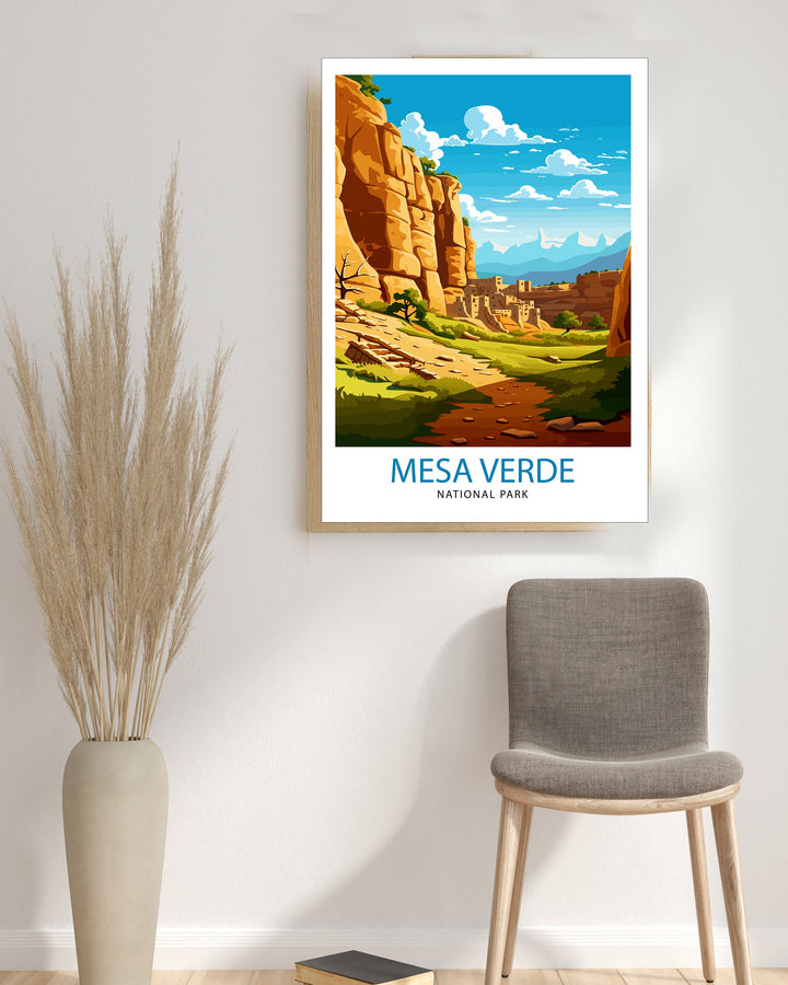Mesa Verde National Park Travel Print Southwest Wall Decor Mesa Verde Poster National Park Travel Prints Mesa Verde Art Print Mesa Verde