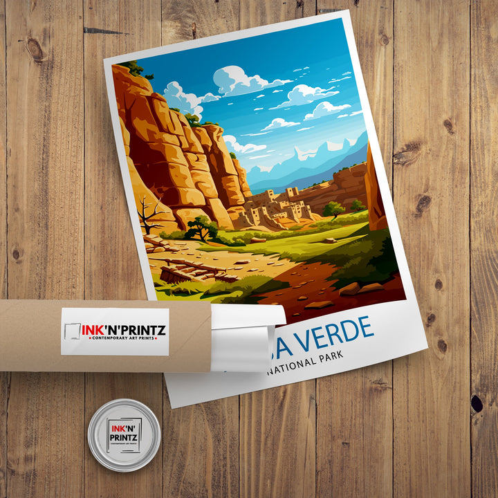 Mesa Verde National Park Travel Print Southwest Wall Decor Mesa Verde Poster National Park Travel Prints Mesa Verde Art Print Mesa Verde
