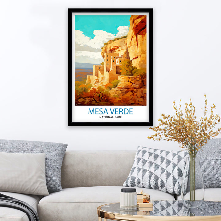 Mesa Verde National Park Travel Print Southwest Wall Decor Mesa Verde Poster National Park Travel Prints Mesa Verde Art Print Mesa Verde