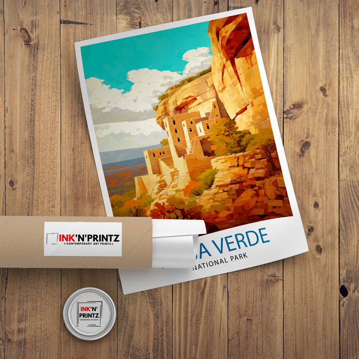 Mesa Verde National Park Travel Print Southwest Wall Decor Mesa Verde Poster National Park Travel Prints Mesa Verde Art Print Mesa Verde