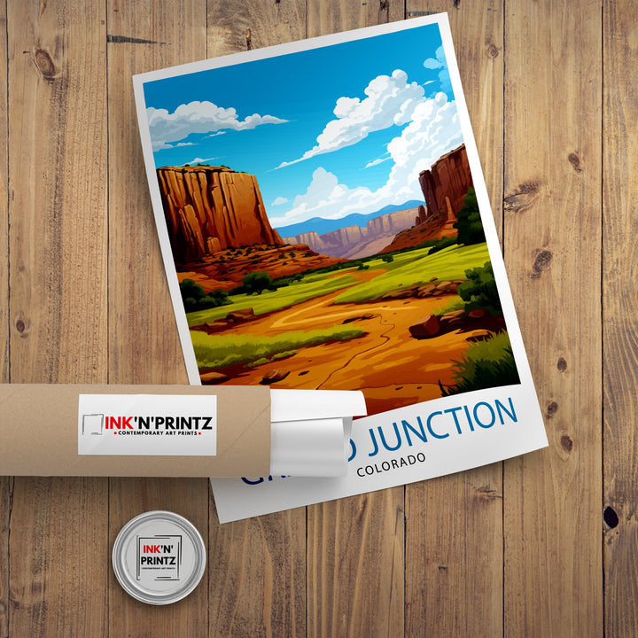 Grand Junction Colorado Travel Print Colorado Wall Decor Grand Junction Poster Rocky Mountain Travel Prints Colorado Art Print Grand