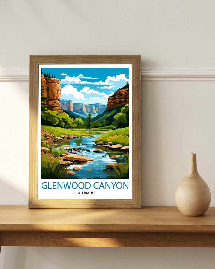 Glenwood Canyon Colorado Travel Print Colorado Wall Decor Glenwood Canyon Poster Rocky Mountain Travel Prints Colorado Art Print Glenwood