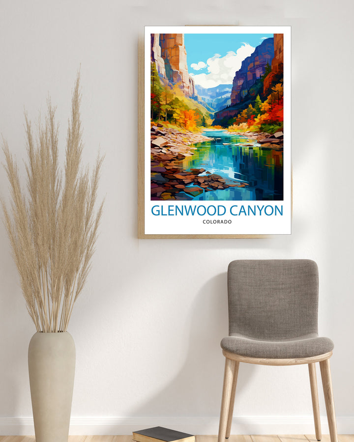 Glenwood Canyon Colorado Travel Print Colorado Wall Decor Glenwood Canyon Poster Rocky Mountain Travel Prints Colorado Art Print Glenwood