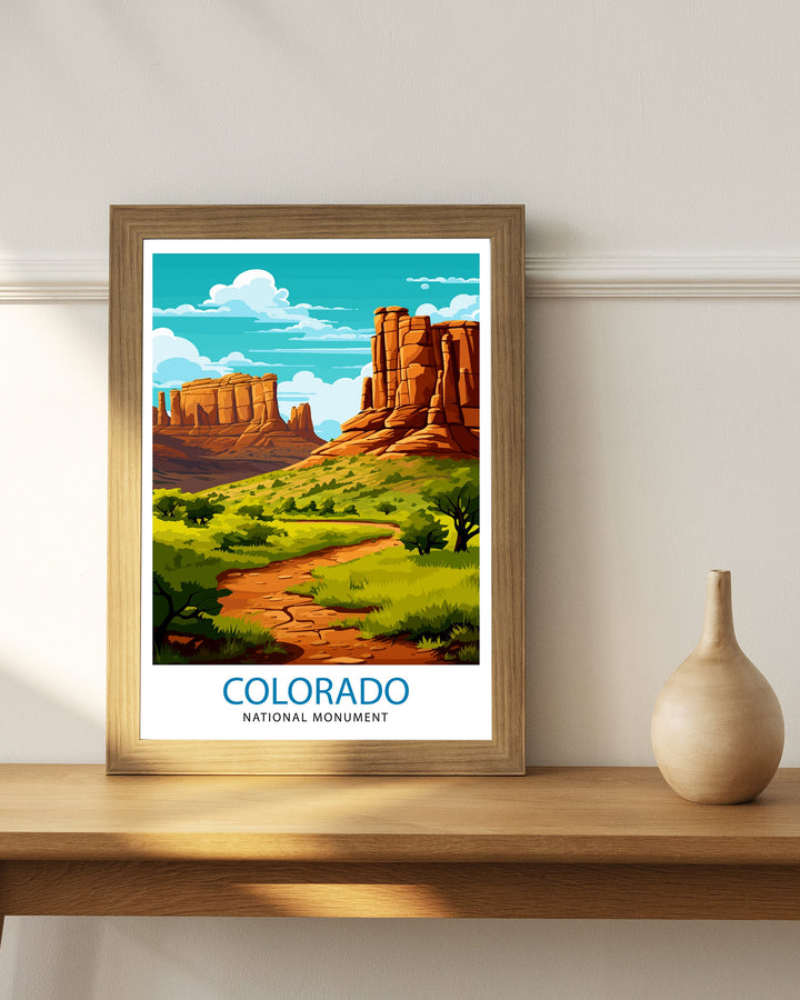 Colorado National Monument Travel Print Colorado Wall Decor National Park Poster Colorado Landscape Print Rocky Mountain Travel Art