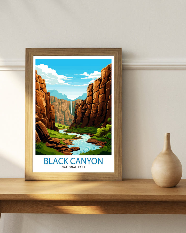 Black Canyon National Park Colorado Travel Print Colorado Wall Decor Black Canyon Poster National Park Travel Prints Colorado Art Print