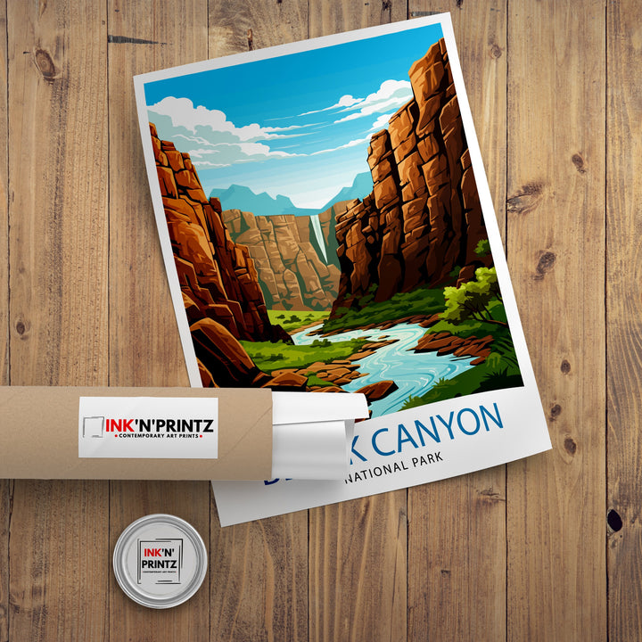 Black Canyon National Park Colorado Travel Print Colorado Wall Decor Black Canyon Poster National Park Travel Prints Colorado Art Print