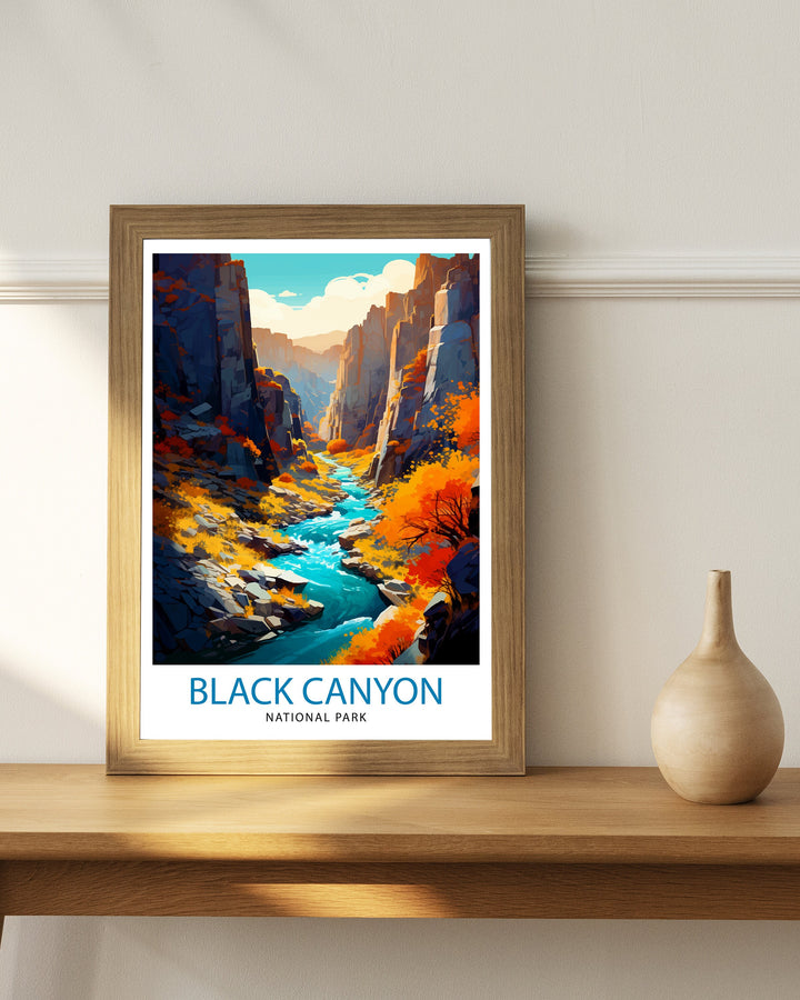 Black Canyon National Park Colorado Travel Print Colorado Wall Decor Black Canyon Poster National Park Travel Prints Colorado Art Print
