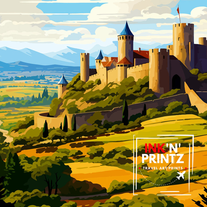 Carcassonne France Travel Poster Carcassonne