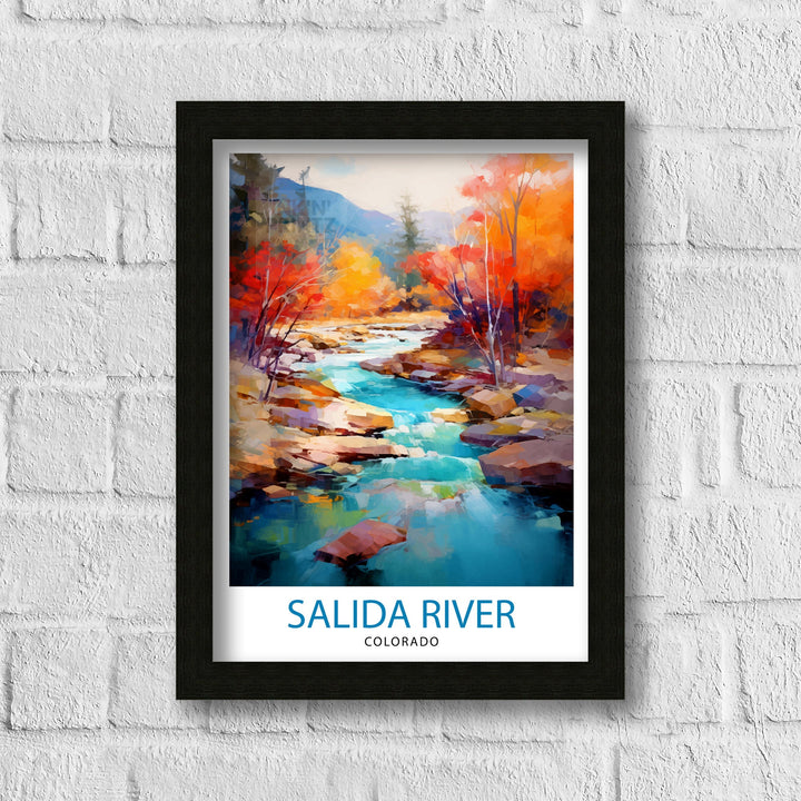 Salida River Colorado Travel Print| Colorado Wall Decor Salida Poster River Landscape Print Colorado Art Print Salida Illustration