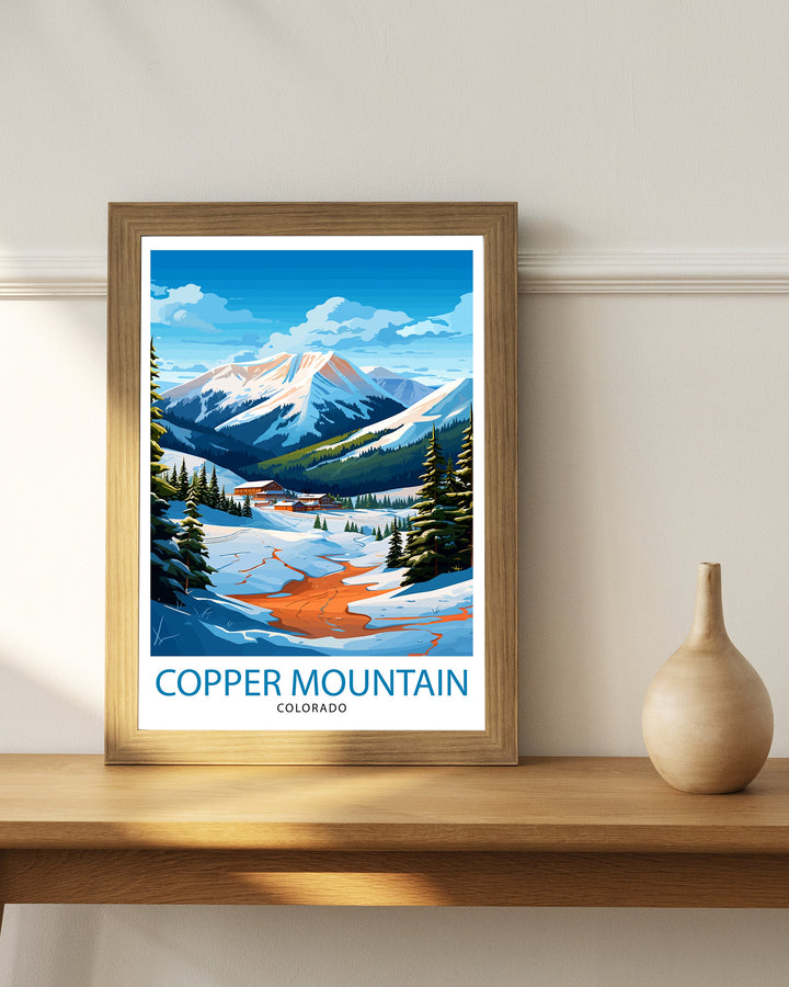 Copper Mountain Colorado Travel Print| Colorado Wall Decor Copper Mountain Poster Rocky Mountain Travel Prints Colorado Art Print