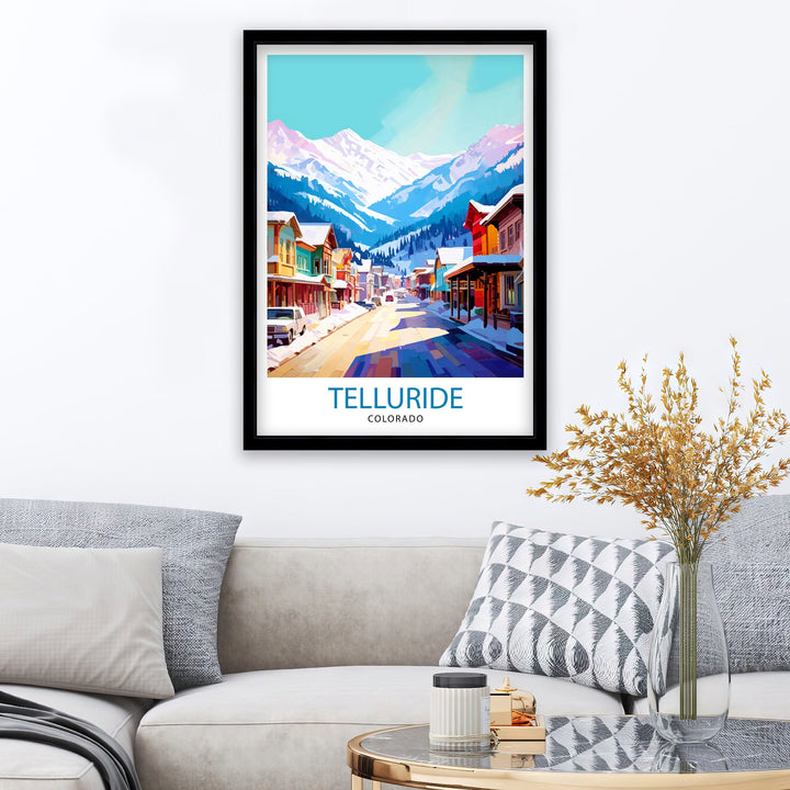 Telluride Colorado Travel Print| Colorado Wall Decor Telluride Poster Rocky Mountain Travel Prints Colorado Art Print Telluride