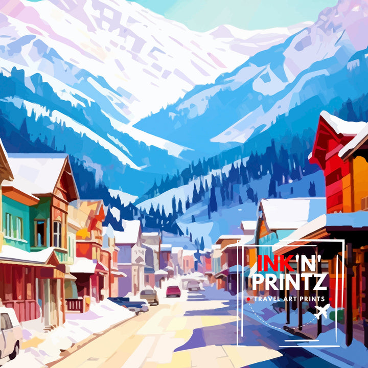 Telluride Colorado Travel Print| Colorado Wall Decor Telluride Poster Rocky Mountain Travel Prints Colorado Art Print Telluride