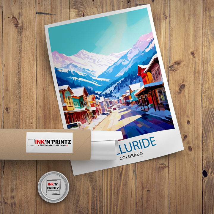 Telluride Colorado Travel Print| Colorado Wall Decor Telluride Poster Rocky Mountain Travel Prints Colorado Art Print Telluride