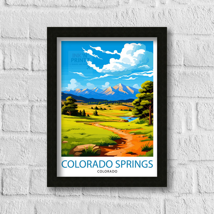 Colorado Springs Travel Print| Colorado Wall Decor Colorado Springs Poster Rocky Mountain Travel Prints Colorado Art Print Colorado
