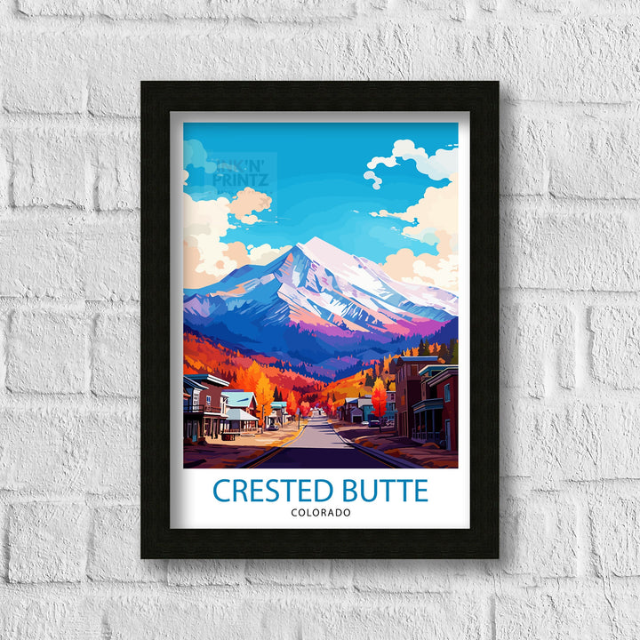 Crested Butte Colorado Travel Print| Colorado Wall Decor Crested Butte Poster Rocky Mountain Travel Prints Colorado Art Print Crested Butte