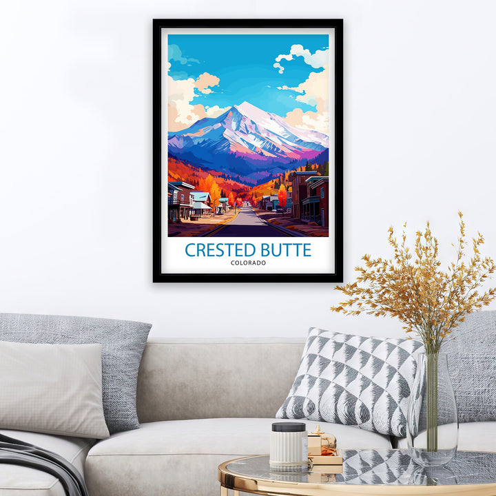 Crested Butte Colorado Travel Print| Colorado Wall Decor Crested Butte Poster Rocky Mountain Travel Prints Colorado Art Print Crested Butte