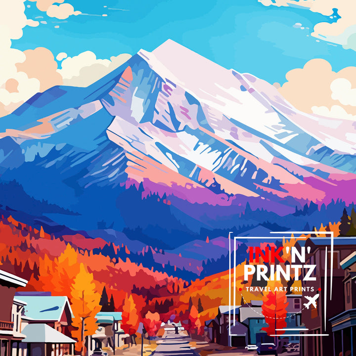 Crested Butte Colorado Travel Print| Colorado Wall Decor Crested Butte Poster Rocky Mountain Travel Prints Colorado Art Print Crested Butte