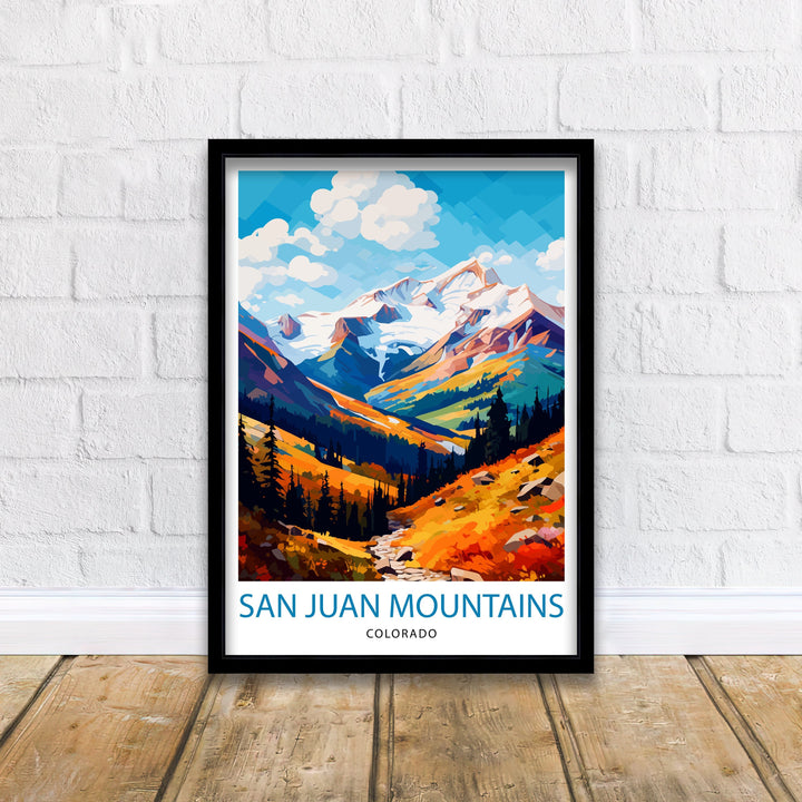 San Juan Mountains Colorado Travel Print| Colorado Wall Decor San Juan Mountains Poster Rocky Mountain Travel Prints Colorado Art