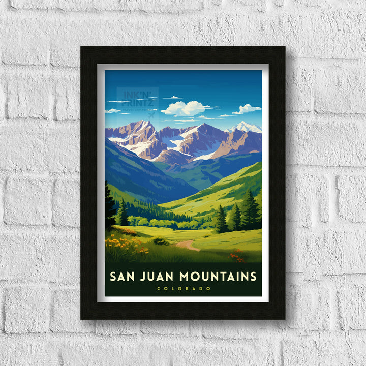 San Juan Mountains Colorado Travel Print| Colorado Wall Decor San Juan Mountains Poster Rocky Mountain Travel Prints Colorado Art