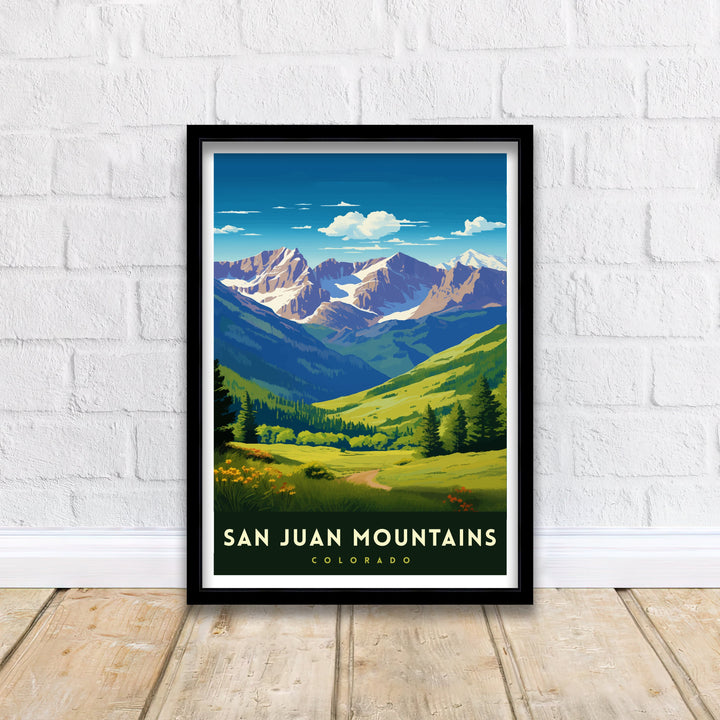 San Juan Mountains Colorado Travel Print| Colorado Wall Decor San Juan Mountains Poster Rocky Mountain Travel Prints Colorado Art
