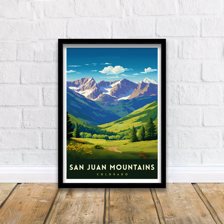 San Juan Mountains Colorado Travel Print| Colorado Wall Decor San Juan Mountains Poster Rocky Mountain Travel Prints Colorado Art