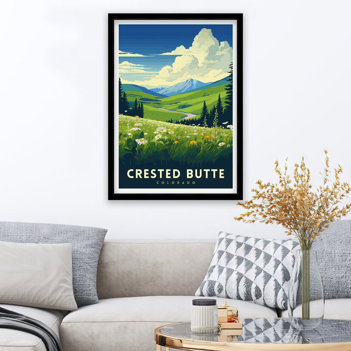 Crested Butte Colorado Travel Print| Colorado Wall Decor Crested Butte Poster Rocky Mountain Travel Prints Colorado Art Print Crested Butte