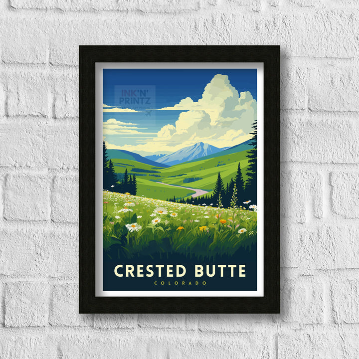 Crested Butte Colorado Travel Print| Colorado Wall Decor Crested Butte Poster Rocky Mountain Travel Prints Colorado Art Print Crested Butte