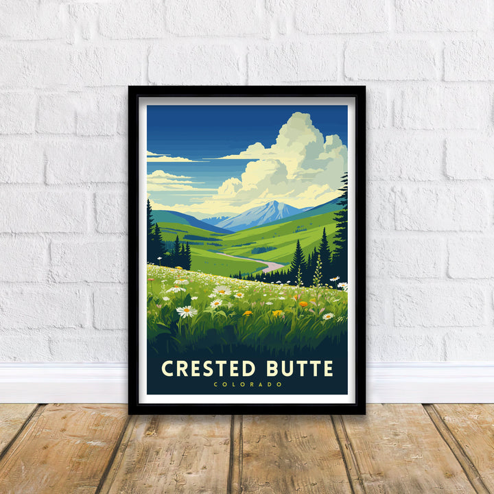 Crested Butte Colorado Travel Print| Colorado Wall Decor Crested Butte Poster Rocky Mountain Travel Prints Colorado Art Print Crested Butte