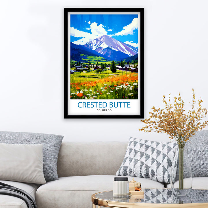 Crested Butte Colorado Travel Print| Colorado Wall Decor Crested Butte Poster Rocky Mountain Travel Prints Colorado Art Print Crested Butte