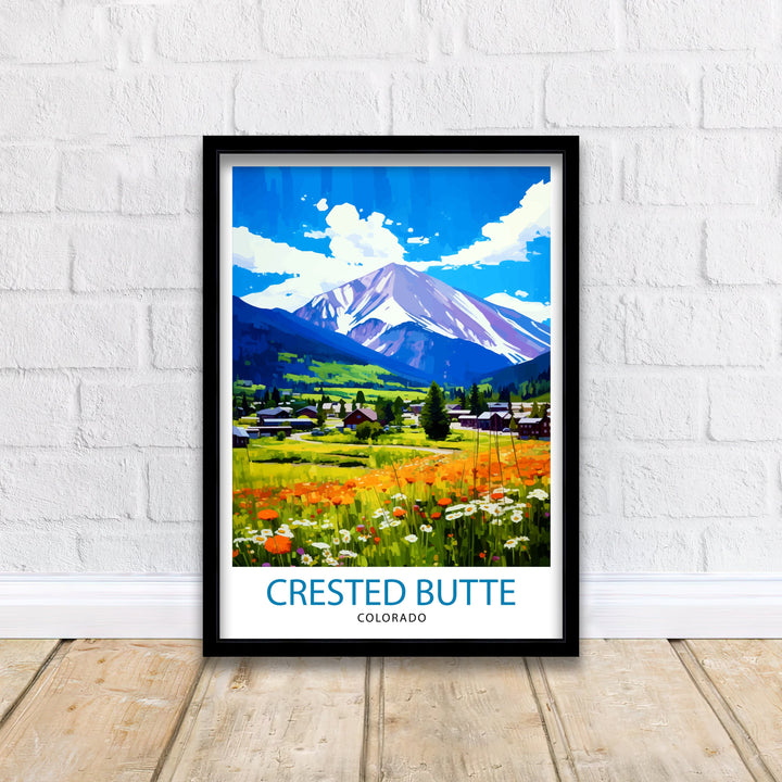 Crested Butte Colorado Travel Print| Colorado Wall Decor Crested Butte Poster Rocky Mountain Travel Prints Colorado Art Print Crested Butte