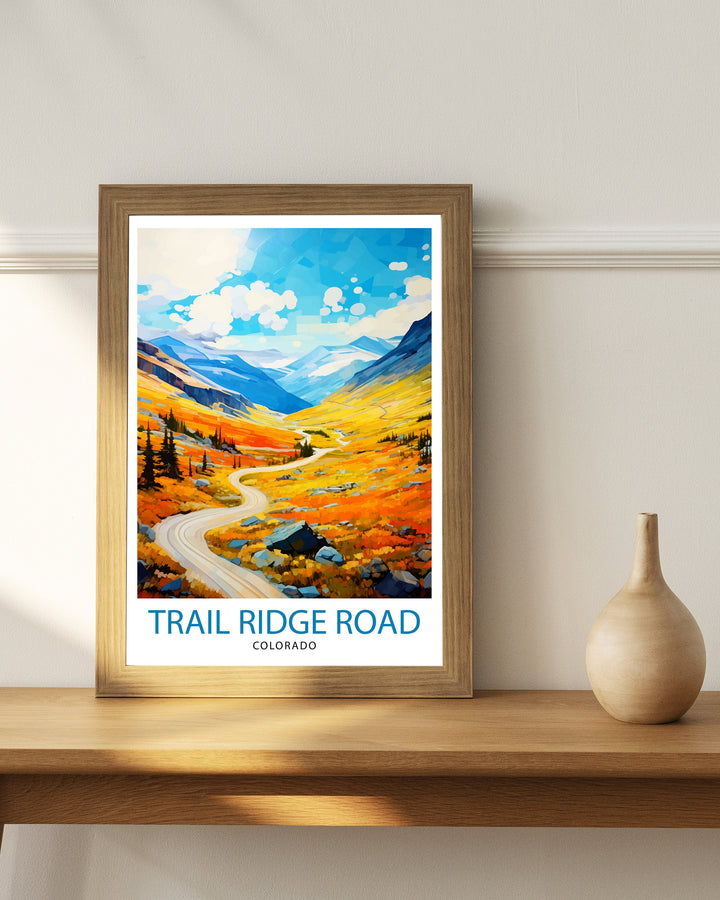 Trail Ridge Road Colorado Travel Print| Colorado Wall Decor Rocky Mountain National Park Mountain Landscape Art Colorado Scenic