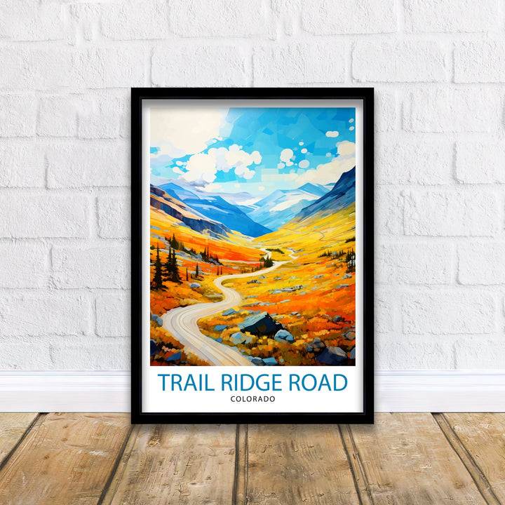 Trail Ridge Road Colorado Travel Print| Colorado Wall Decor Rocky Mountain National Park Mountain Landscape Art Colorado Scenic