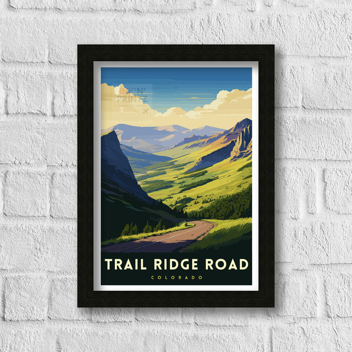 Trail Ridge Road Colorado Travel Print| Colorado Wall Decor Rocky Mountain National Park Mountain Landscape Art Colorado Scenic