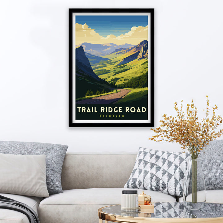 Trail Ridge Road Colorado Travel Print| Colorado Wall Decor Rocky Mountain National Park Mountain Landscape Art Colorado Scenic