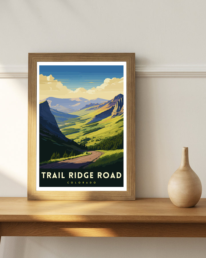 Trail Ridge Road Colorado Travel Print| Colorado Wall Decor Rocky Mountain National Park Mountain Landscape Art Colorado Scenic