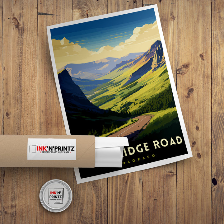Trail Ridge Road Colorado Travel Print| Colorado Wall Decor Rocky Mountain National Park Mountain Landscape Art Colorado Scenic
