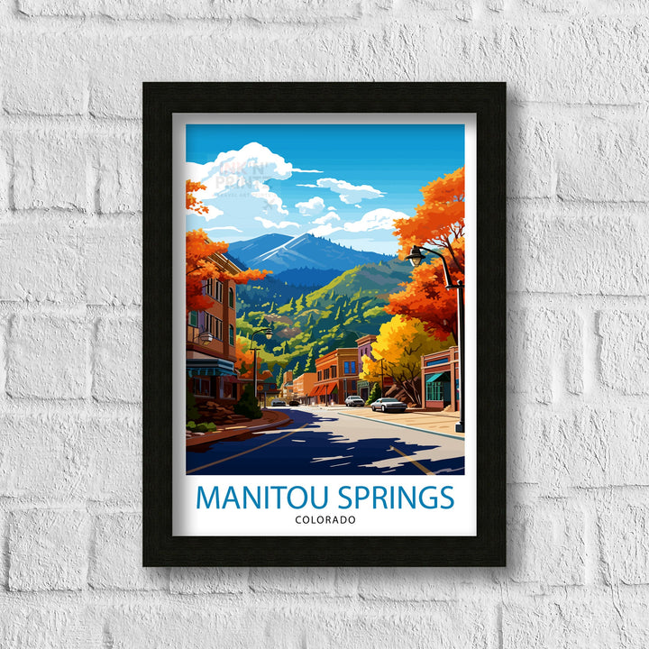Manitou Springs Colorado Travel Print| Colorado Wall Decor Manitou Springs Poster Rocky Mountain Travel Prints Colorado Art Print Manitou