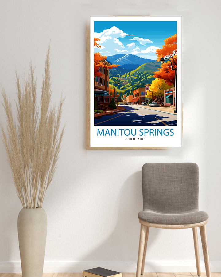 Manitou Springs Colorado Travel Print| Colorado Wall Decor Manitou Springs Poster Rocky Mountain Travel Prints Colorado Art Print Manitou